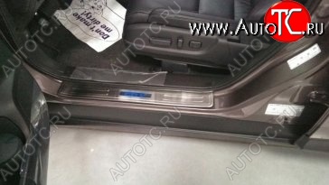 5 349 р. Накладки на порожки автомобиля СТ v2 Honda CR-V RM1,RM3,RM4 дорестайлинг (2012-2015)  с доставкой в г. Горно‑Алтайск