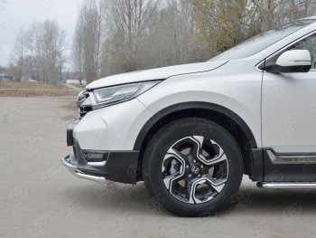 17 449 р. Защита переднего бампера (2 трубыØ42 мм, нержавейка) SLITKOFF Honda CR-V RW,RT дорестайлинг (2016-2020)  с доставкой в г. Горно‑Алтайск. Увеличить фотографию 3