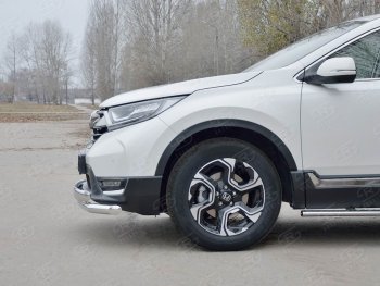 14 699 р. Защита переднего бампера (2 трубыØ63 и 75х42 мм, нержавейка) Russtal Honda CR-V RW,RT дорестайлинг (2016-2020)  с доставкой в г. Горно‑Алтайск. Увеличить фотографию 4