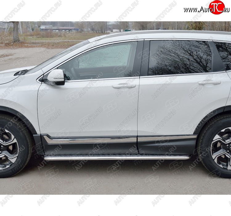 24 649 р. Широкая защита порогов с листом SLITKOFF  Honda CR-V  RW,RT (2016-2020) дорестайлинг  с доставкой в г. Горно‑Алтайск