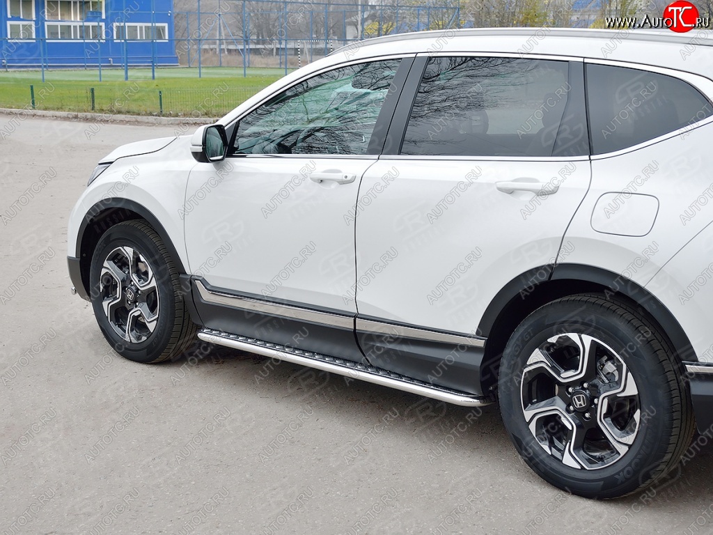 22 999 р. Широкая защита порогов SLITKOFF v2  Honda CR-V  RW,RT (2016-2020) дорестайлинг  с доставкой в г. Горно‑Алтайск