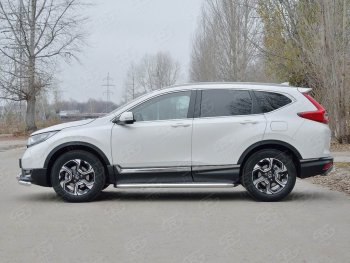 43 999 р. Широкая защита порогов из трубы диаметром 63 мм SLITKOFF v3  Honda CR-V  RW,RT (2016-2020) дорестайлинг  с доставкой в г. Горно‑Алтайск. Увеличить фотографию 2