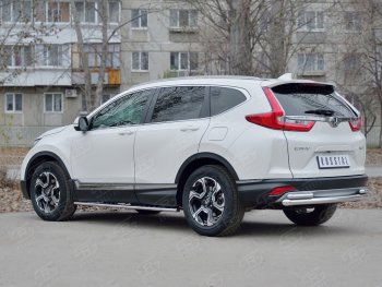 17 799 р. Защита заднего бампера (Ø63 и 42, дуги, нержавейка) SLITKOFF  Honda CR-V  RW,RT (2016-2020) дорестайлинг  с доставкой в г. Горно‑Алтайск. Увеличить фотографию 3