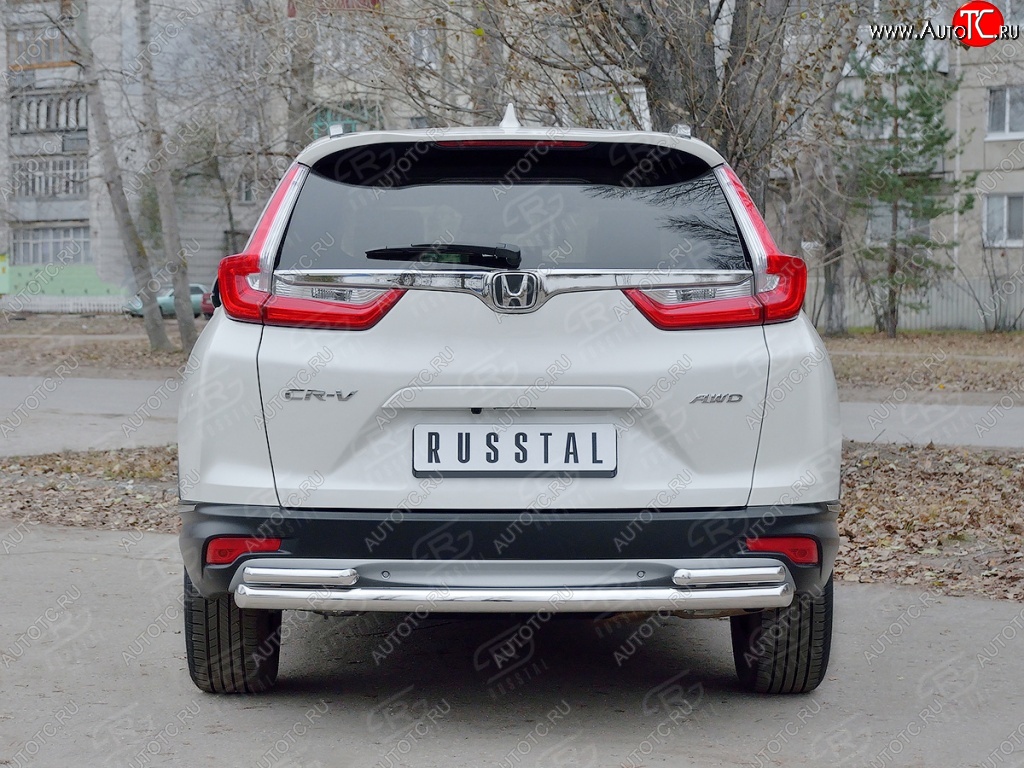 17 799 р. Защита заднего бампера (Ø63 и 42, дуги, нержавейка) SLITKOFF  Honda CR-V  RW,RT (2016-2020) дорестайлинг  с доставкой в г. Горно‑Алтайск