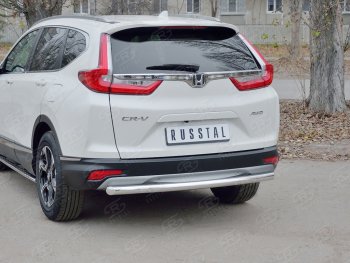 14 549 р. Защита заднего бампера (Ø63 мм, нержавейка) SLITKOFF Honda CR-V RW,RT дорестайлинг (2016-2020)  с доставкой в г. Горно‑Алтайск. Увеличить фотографию 3