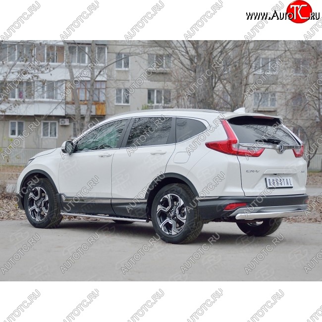 15 649 р. Защита заднего бампера (Ø75x42 мм, нержавейка) Russtal Honda CR-V RW,RT дорестайлинг (2016-2020)  с доставкой в г. Горно‑Алтайск