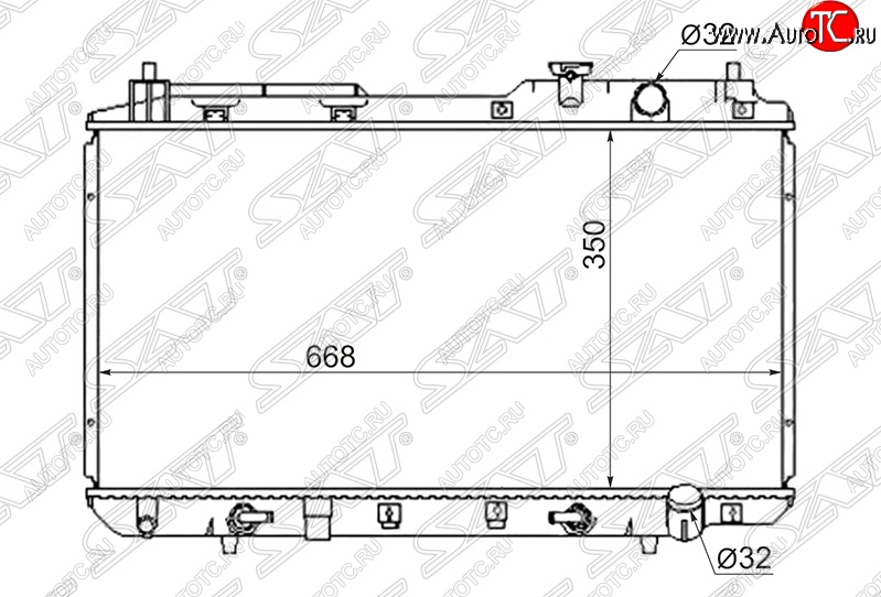 6 349 р. Радиатор двигателя SAT (пластинчатый, МКПП/АКПП, пробка радиатора R103B)  Honda CR-V  RD1,RD2,RD3 - partner  с доставкой в г. Горно‑Алтайск