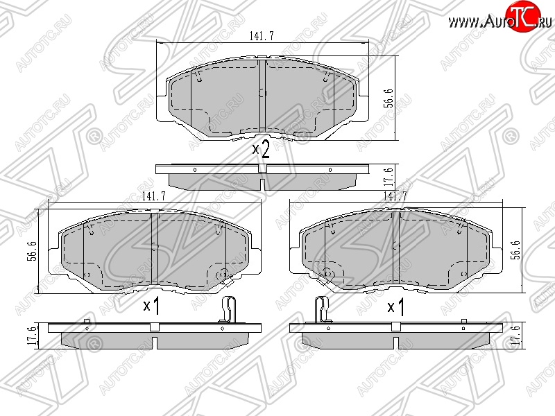 1 499 р. Колодки тормозные SAT (передние)  Honda Accord  CL - CR-V  RD4,RD5,RD6,RD7,RD9   с доставкой в г. Горно‑Алтайск