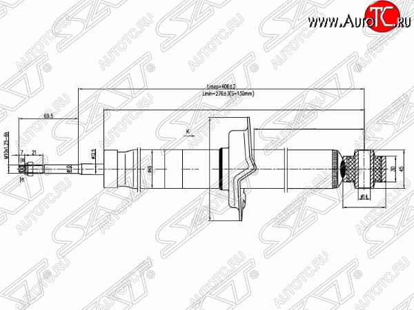 2 589 р. Амортизатор задний SAT (LH=RH)  Honda CR-V ( RD4,RD5,RD6,RD7,RD9 ,  RE1,RE2,RE3,RE4,RE5,RE7) (2001-2012) дорестайлинг, рестайлинг, дорестайлинг, рестайлинг  с доставкой в г. Горно‑Алтайск