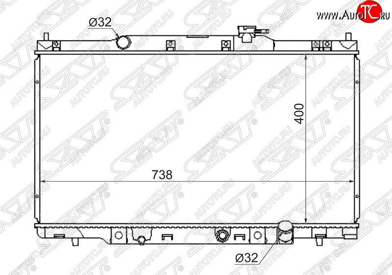 7 999 р. Радиатор двигателя SAT (пластинчатый, МКПП/АКПП)  Honda CR-V  RD4,RD5,RD6,RD7,RD9  - Element  1  с доставкой в г. Горно‑Алтайск