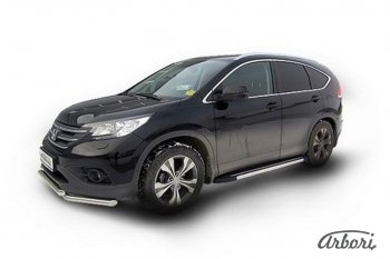 12 509 р. Порожки для ног Arbori Luxe Black Honda CR-V RM1,RM3,RM4 дорестайлинг (2012-2015)  с доставкой в г. Горно‑Алтайск. Увеличить фотографию 2