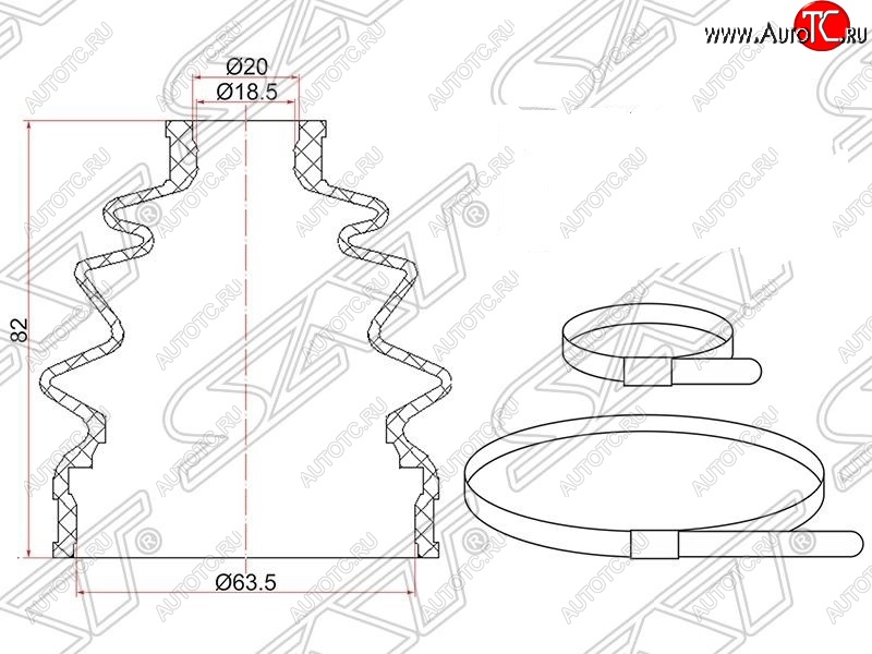 429 р. Пыльник ШРУСа (наружный) SAT  Honda Fit  1 (2001-2007), Mazda 323/Familia  седан (1998-2004)  с доставкой в г. Горно‑Алтайск