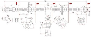 1 599 р. Тормозной шланг SAT (левый/правый) Honda Inspire 2 UA1, UA2, UA3 (1995-1998)  с доставкой в г. Горно‑Алтайск. Увеличить фотографию 1