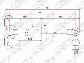 Правый упор крышки багажника SAT (газовый) Honda (Хонда) Odyssey (Олдиссей)  2 (1999-2003) 2