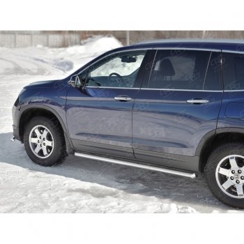 21 999 р. Пороги труба d63 SLITKOFF (вариант №1) Honda Pilot YF6 дорестайлинг (2016-2019)  с доставкой в г. Горно‑Алтайск. Увеличить фотографию 3