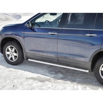 21 999 р. Пороги труба d63 SLITKOFF (вариант №1) Honda Pilot YF6 дорестайлинг (2016-2019)  с доставкой в г. Горно‑Алтайск. Увеличить фотографию 4