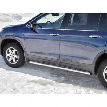 20 849 р. Пороги труба d63 SLITKOFF (вариант №2) Honda Pilot YF6 дорестайлинг (2016-2019)  с доставкой в г. Горно‑Алтайск. Увеличить фотографию 4