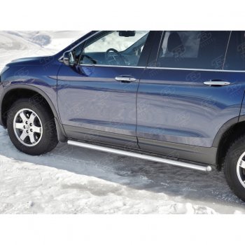 21 999 р. Пороги труба d63 SLITKOFF (вариант №3) Honda Pilot YF6 дорестайлинг (2016-2019)  с доставкой в г. Горно‑Алтайск. Увеличить фотографию 4