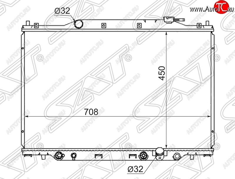 8 399 р. Радиатор двигателя SAT (пластинчатый, RF3-8, МКПП/АКПП)  Honda StepWagon  RF3,RF4 (2001-2005) минивэн дорестайлинг, минивэн рестайлинг  с доставкой в г. Горно‑Алтайск