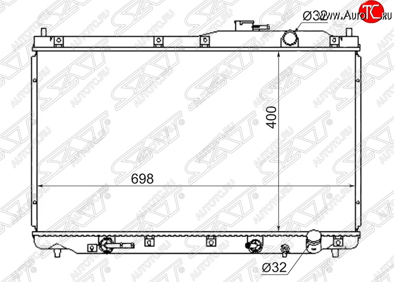 6 649 р. Радиатор двигателя SAT (пластинчатый, B20B, МКПП/АКПП)  Honda StepWagon  RF1,RF2 (1996-2001) минивэн дорестайлинг, минивэн рестайлинг  с доставкой в г. Горно‑Алтайск