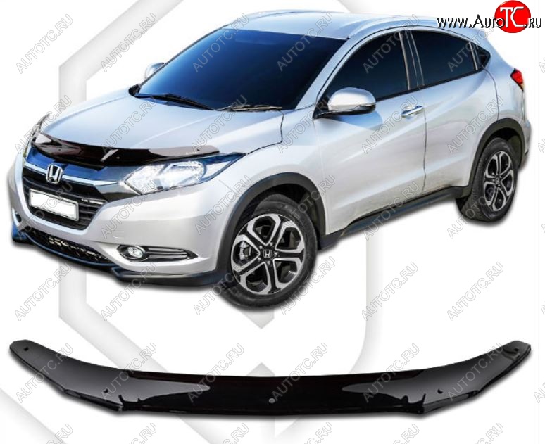 1 999 р. Дефлектор капота CA-Plastiс  Honda Vezel  RU3, RU4, RU1, RU2 (2013-2018) дорестайлинг (Classic черный, Без надписи)  с доставкой в г. Горно‑Алтайск