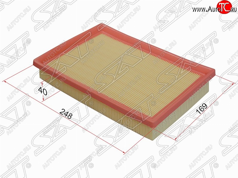 246 р. Фильтр воздушный двигателя SAT (248х169х40 mm)  Hyundai Accent  седан ТагАЗ (2001-2012), Mitsubishi Delica  4 (1994-2007), Mitsubishi L400 (1994-2006)  с доставкой в г. Горно‑Алтайск