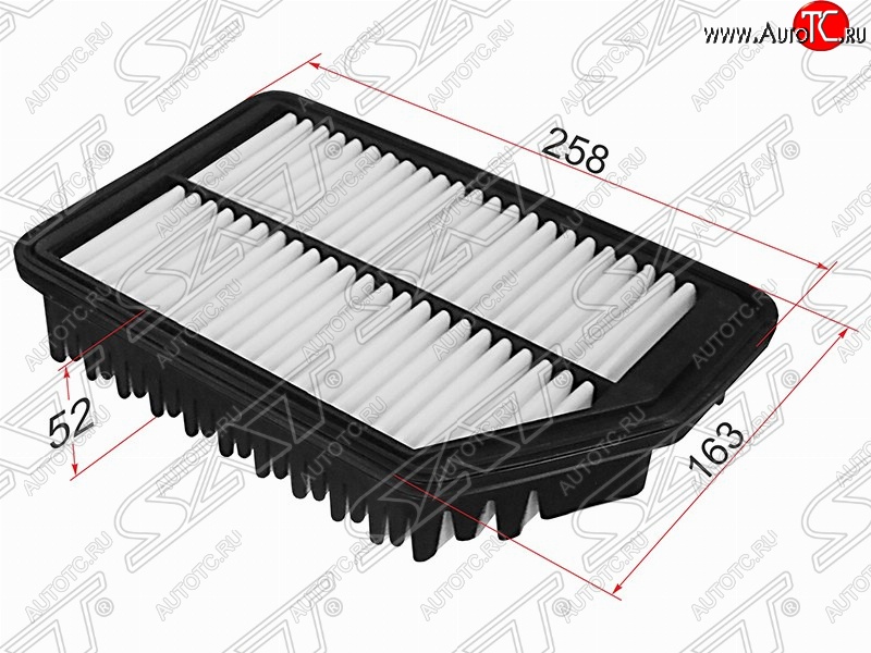 339 р. Фильтр воздушный двигателя SAT (258х163х52 mm)  Hyundai Avante, Elantra (MD,  AD), I30 (2 GD), KIA Ceed (2 JD), Cerato (3 YD)  с доставкой в г. Горно‑Алтайск