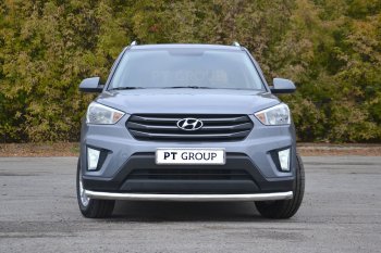 Защита переднего бампера одинарная из трубы d63 мм Petroil Tuning Hyundai Creta GS дорестайлинг (2015-2019) ()