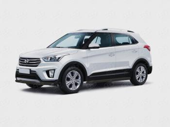 Защита переднего бампера (Ø63 мм, окрашенная) SLITKOFF Hyundai (Хюндаи) Creta (Крета)  GS (2015-2021) GS дорестайлинг, рестайлинг  (цвет черный муар)