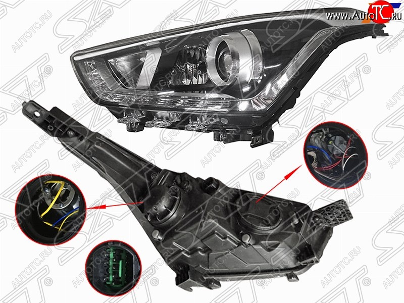 17 299 р. Правая передняя фара SAT (диодная, линза) Hyundai Creta GS дорестайлинг (2015-2019)  с доставкой в г. Горно‑Алтайск