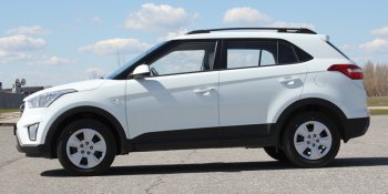 8 199 р. Комплект рейлингов АПС  Hyundai Creta  GS (2015-2021) дорестайлинг, рестайлинг (Серебристые без поперечин )  с доставкой в г. Горно‑Алтайск. Увеличить фотографию 8