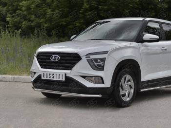 14 899 р. Защита переднего бампера (Ø42 мм, нержавейка) SLITKOFF Hyundai Creta SU (2020-2022)  с доставкой в г. Горно‑Алтайск. Увеличить фотографию 2