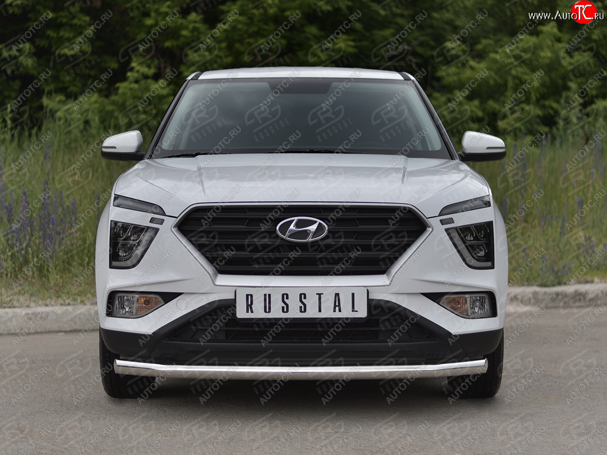 15 999 р. Защита переднего бампера (Ø63 мм, нержавейка) SLITKOFF Hyundai Creta SU (2020-2022)  с доставкой в г. Горно‑Алтайск