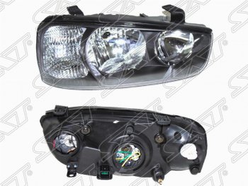 Правая передняя фара SAT (черная) Hyundai Elantra  XD (2000-2003) седан дорестайлинг