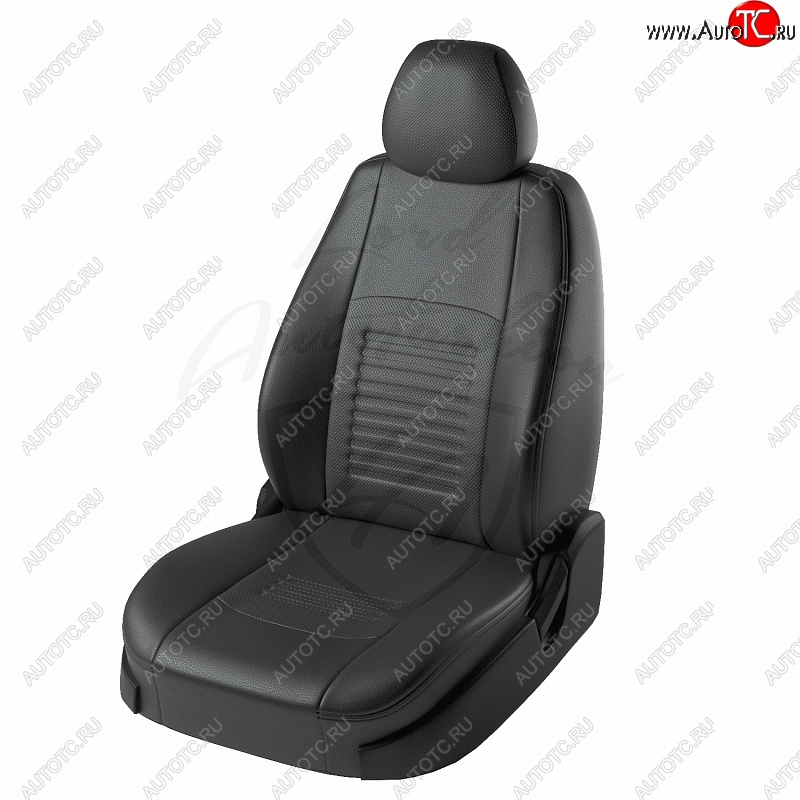 7 999 р. Чехлы для сидений Lord Autofashion Турин (экокожа) Hyundai Elantra HD (2006-2011) (Чёрный, вставка чёрная)  с доставкой в г. Горно‑Алтайск