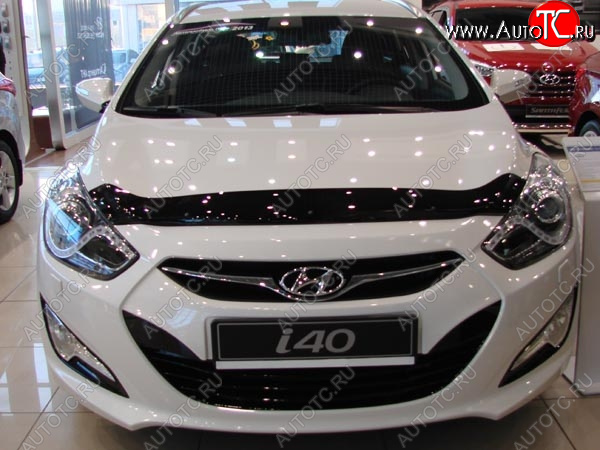 2 879 р. Дефлектор капота SIM Hyundai I40 1 VF дорестайлинг седан (2011-2015)  с доставкой в г. Горно‑Алтайск