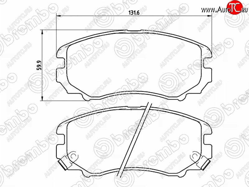 3 369 р. Комплект передних тормозных колодок BREMBO Hyundai Tucson LM (2010-2017)  с доставкой в г. Горно‑Алтайск