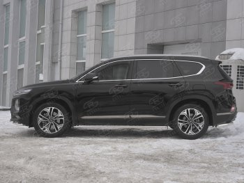 20 999 р. Пороги из труб 75х42 с проступью Russtal Hyundai Santa Fe TM дорестайлинг (2018-2021)  с доставкой в г. Горно‑Алтайск. Увеличить фотографию 2