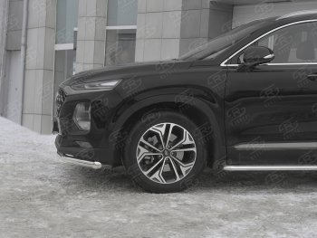 18 549 р. Защита переднего бампера (Ø63 мм, нержавейка) SLITKOFF Hyundai Santa Fe TM дорестайлинг (2018-2021)  с доставкой в г. Горно‑Алтайск. Увеличить фотографию 3