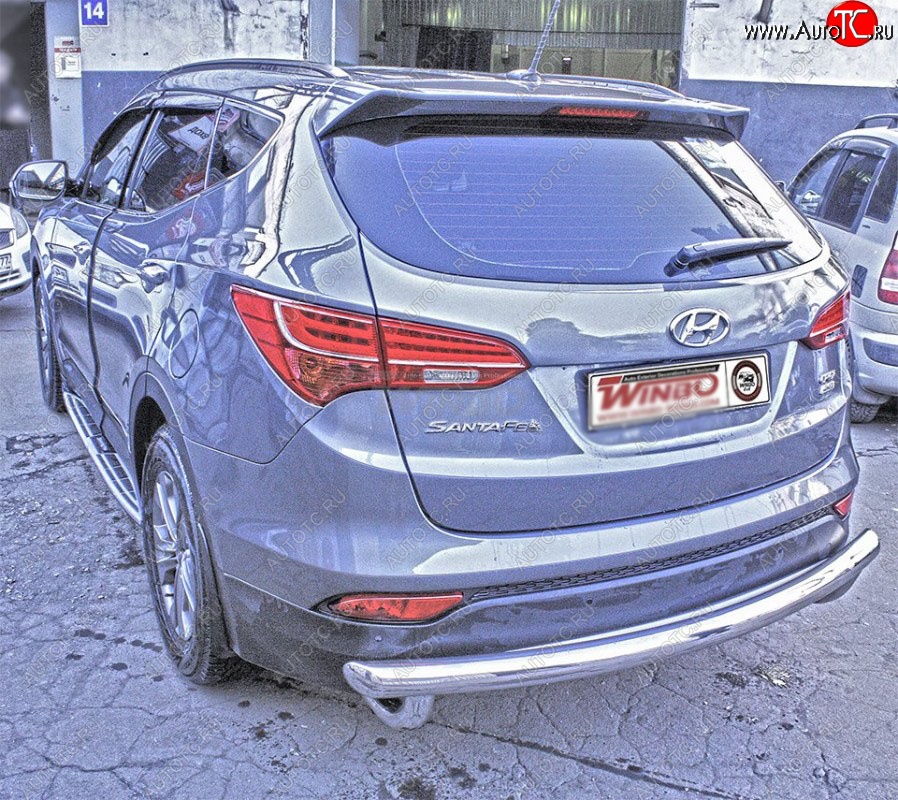 11 599 р. Защита заднего бампера WINBO (Ø60 мм, нержавейка)  Hyundai Santa Fe  DM (2012-2016) дорестайлинг  с доставкой в г. Горно‑Алтайск