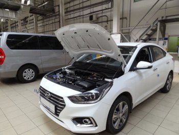 Упоры капота Russtal Hyundai Solaris HCR седан дорестайлинг (2017-2020)