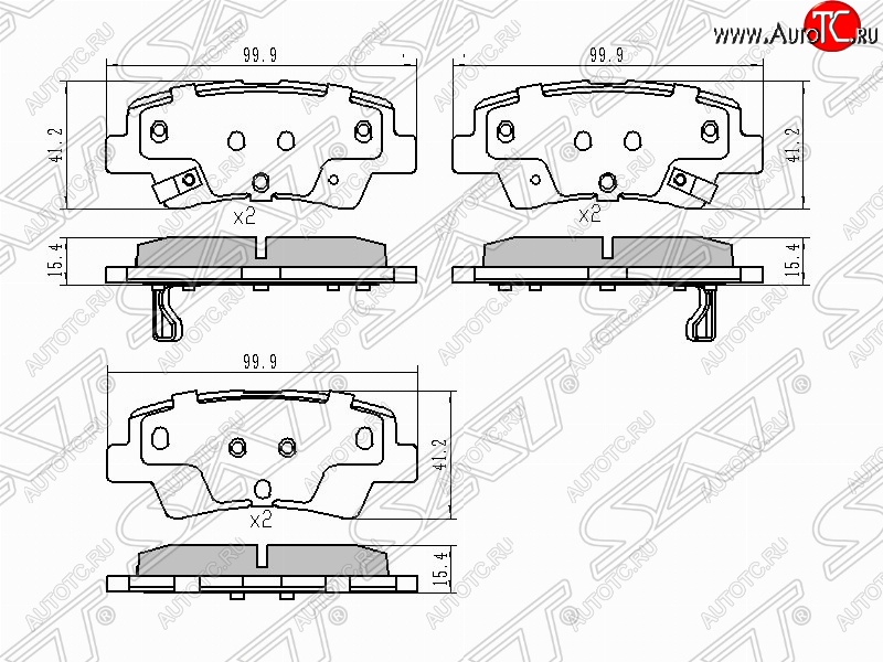 879 р. Колодки тормозные задние SAT  Hyundai Solaris  HCR (2017-2022), KIA Rio  4 FB (2016-2024)  с доставкой в г. Горно‑Алтайск