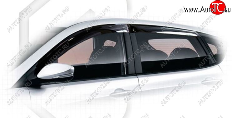 1 989 р. Дефлектора окон CA-Plastic  Hyundai Solaris  RBr (2014-2017) хэтчбэк рестайлинг (Classic полупрозрачный, Без хром.молдинга)  с доставкой в г. Горно‑Алтайск