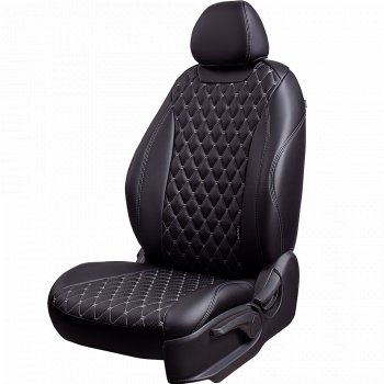 Чехлы для сидений Lord Autofashion Байрон (экокожа, 60/40, 2 П- и 1 Г-образных подголовника) Hyundai Sonata EF рестайлинг ТагАЗ (2001-2013)