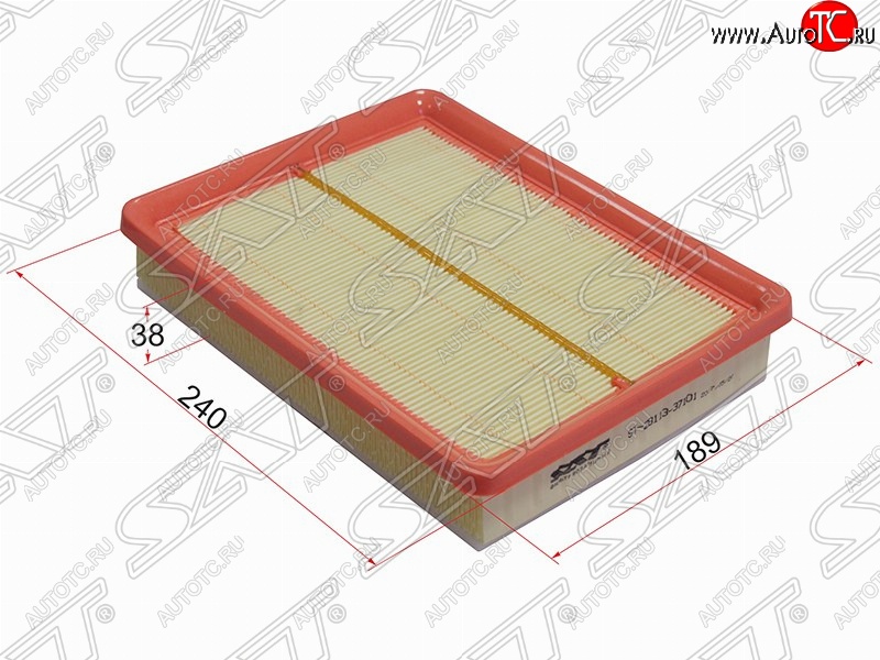 262 р. Фильтр воздушный двигателя SAT (240х180х38 mm)  Hyundai Trajet (1999-2008)  с доставкой в г. Горно‑Алтайск