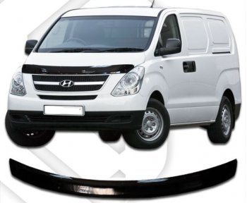 2 159 р. Дефлектор капота CA-Plastic  Hyundai Starex/Grand Starex/H1  TQ (2007-2018) дорестайлинг, рестайлинг (Classic черный, Без надписи)  с доставкой в г. Горно‑Алтайск. Увеличить фотографию 1