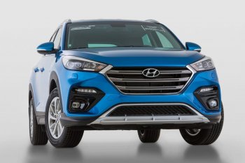 21 899 р. Передний бампер YT Hyundai Tucson TL дорестайлинг (2015-2018) (Неокрашенный)  с доставкой в г. Горно‑Алтайск. Увеличить фотографию 2