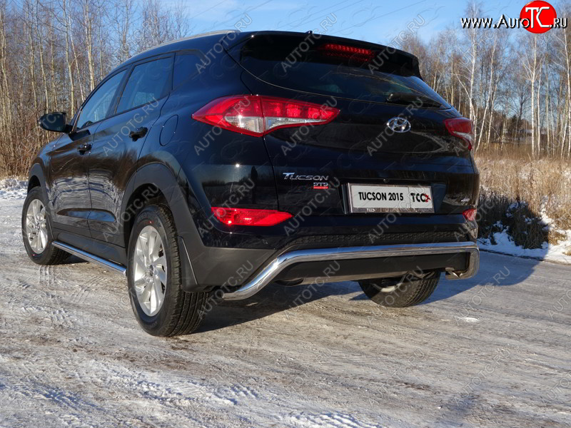 21 799 р. Защита заднего бампера ТСС (нержавейка d 60,3 мм) (кенгурин)  Hyundai Tucson  TL (2015-2018) дорестайлинг  с доставкой в г. Горно‑Алтайск