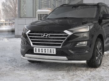 22 949 р. Защита переднего бампера (2 трубы Ø63 и 75х42 мм, нержавейка) Russtal Hyundai Tucson TL рестайлинг (2018-2021)  с доставкой в г. Горно‑Алтайск. Увеличить фотографию 4