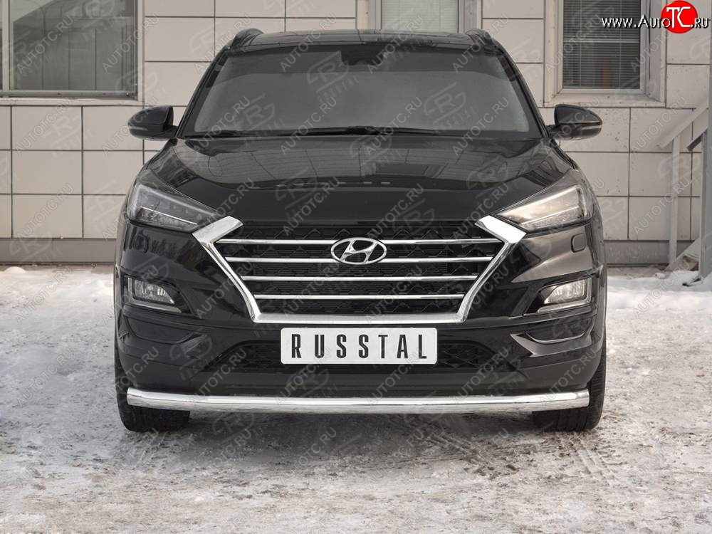 16 999 р. Защита переднего бампера (Ø 63 мм, нержавейка) SLITKOFF Hyundai Tucson TL рестайлинг (2018-2021)  с доставкой в г. Горно‑Алтайск